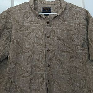 Woolrich Men's Fishing Cotton Camp Shirt Tan XXL